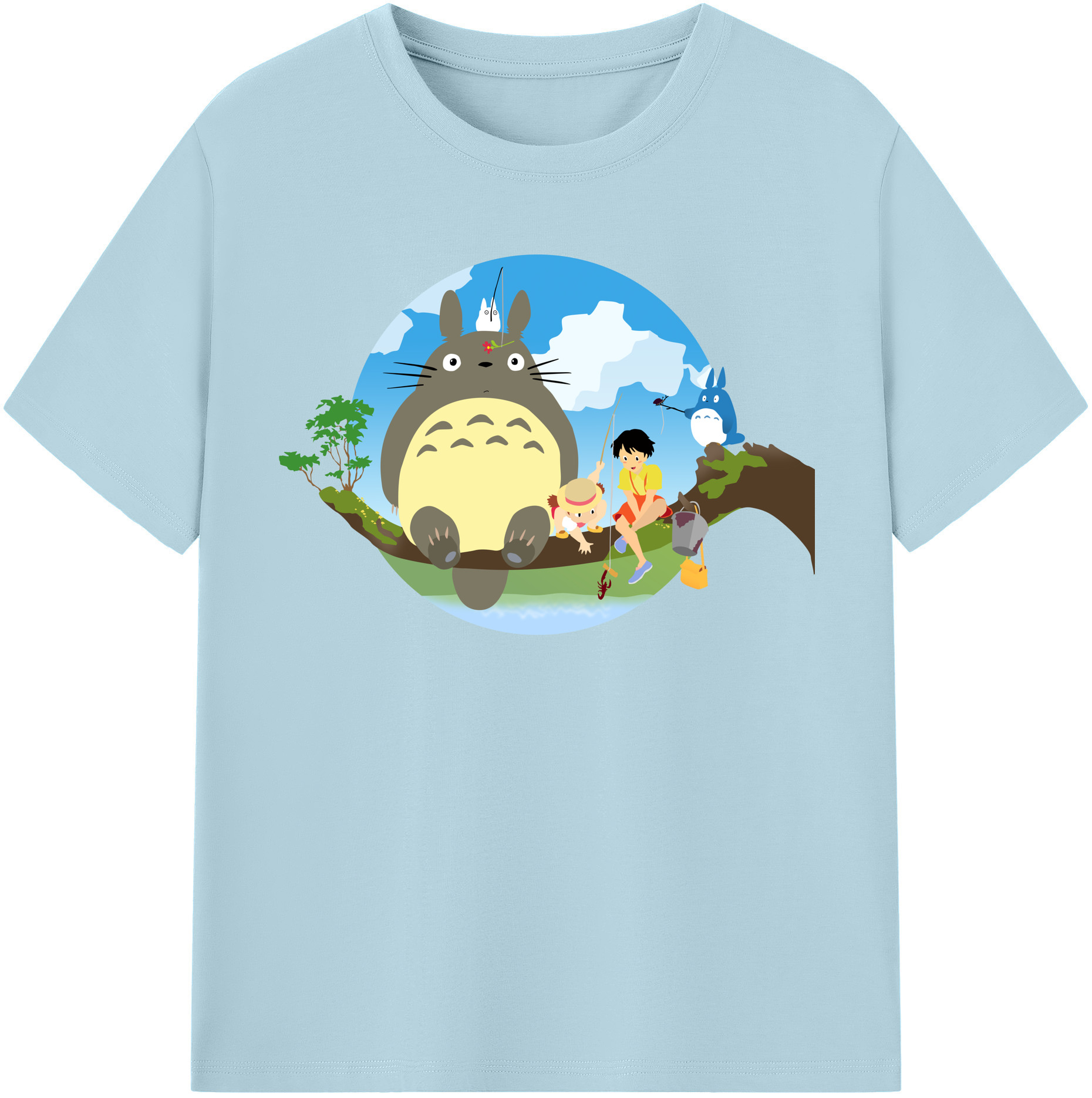 （画像用） となりのトトロ 草壁メイ 草壁サツキ My Neighbor Totoro Satsuki Kusakabe Mei Kusakabe 綿100％半袖Tシャツ（フロントプリント）